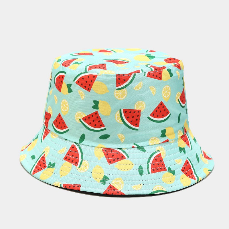 BK00073 Variété de chapeau de seau d'impression de fruits à double face