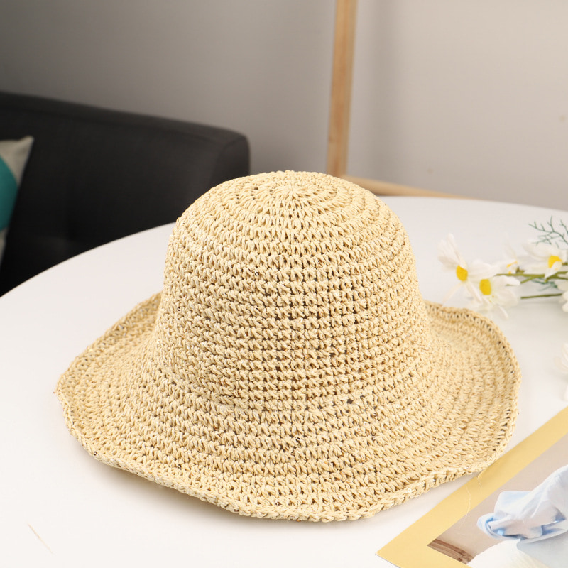 BK00026 Chapeau seau à petit bord pour femme Chapeau de protection solaire de plage