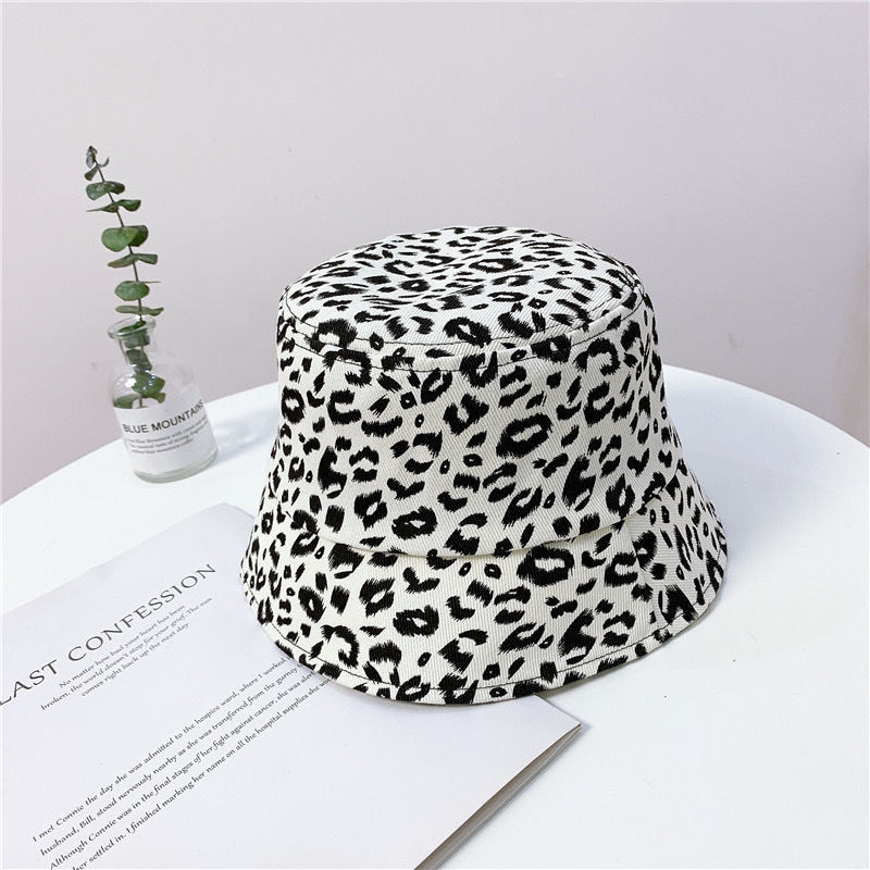 BK00033 Chapeau seau de protection solaire polyvalent à imprimé léopard