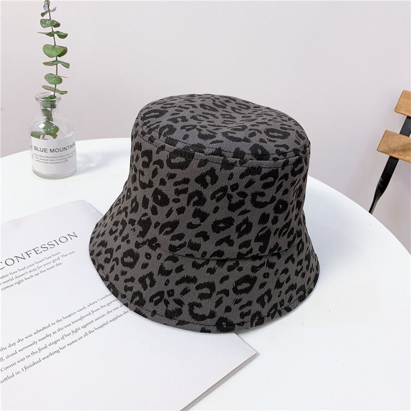 BK00033 Chapeau seau de protection solaire polyvalent à imprimé léopard