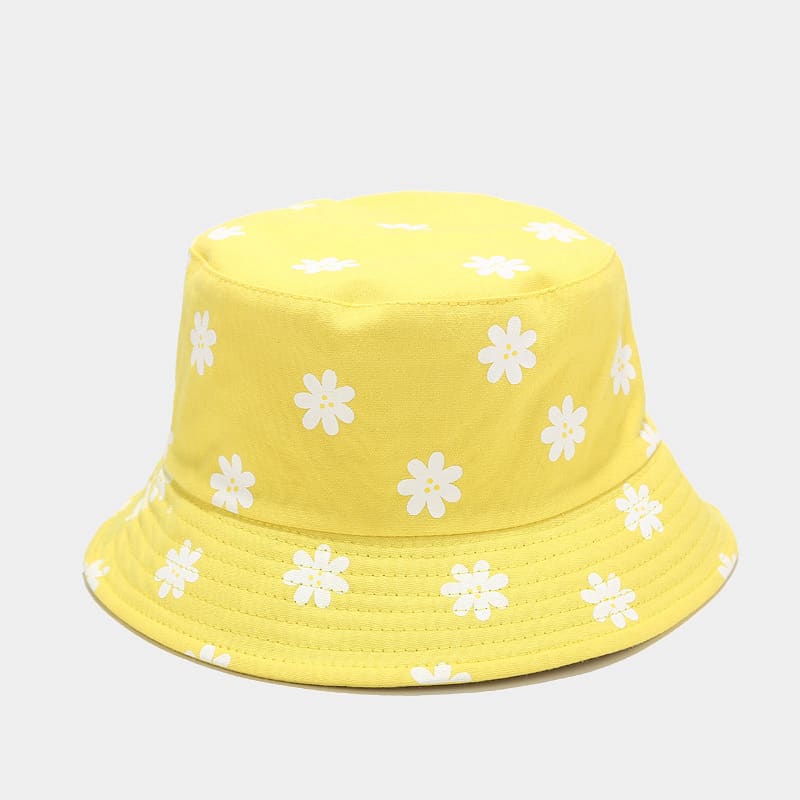 BK00065 Chapeau seau pour femme avec impression de fleurs