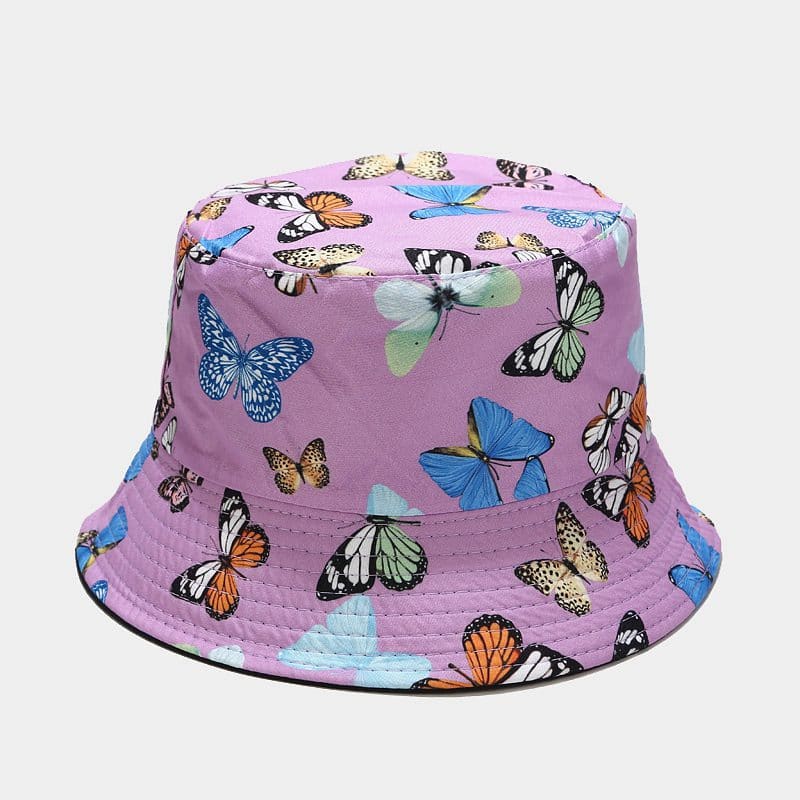 BK00057 Chapeau Bob Motif Papillon Coloré