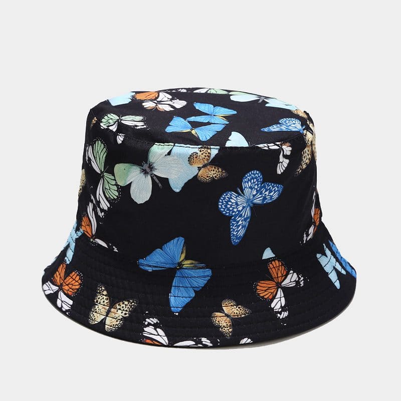 BK00057 Chapeau Bob Motif Papillon Coloré