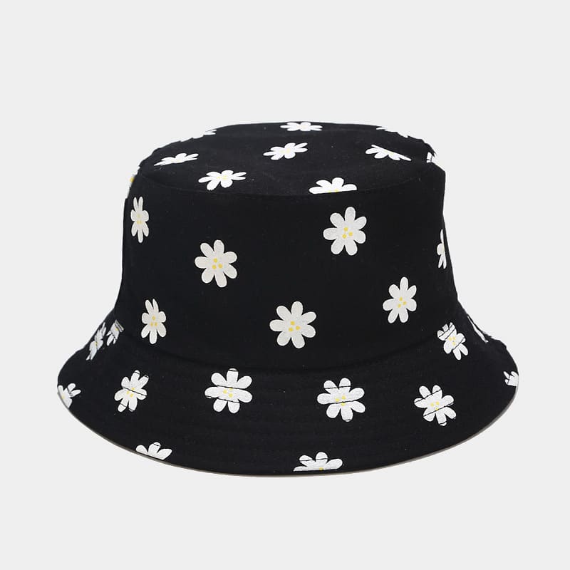 BK00065 Chapeau seau pour femme avec impression de fleurs