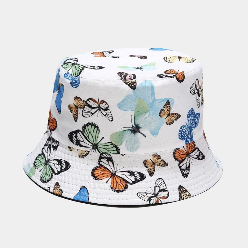 BK00057 Chapeau Bob Motif Papillon Coloré