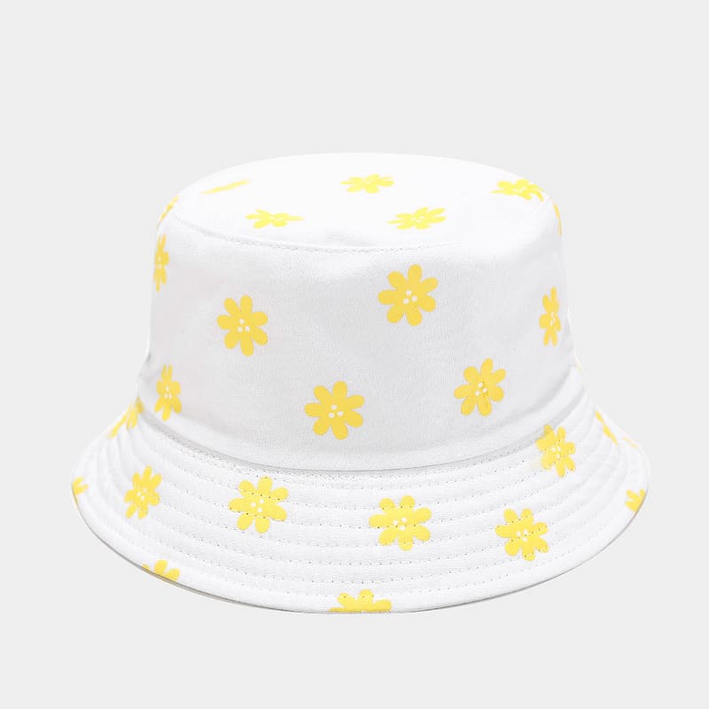 BK00065 Chapeau seau pour femme avec impression de fleurs