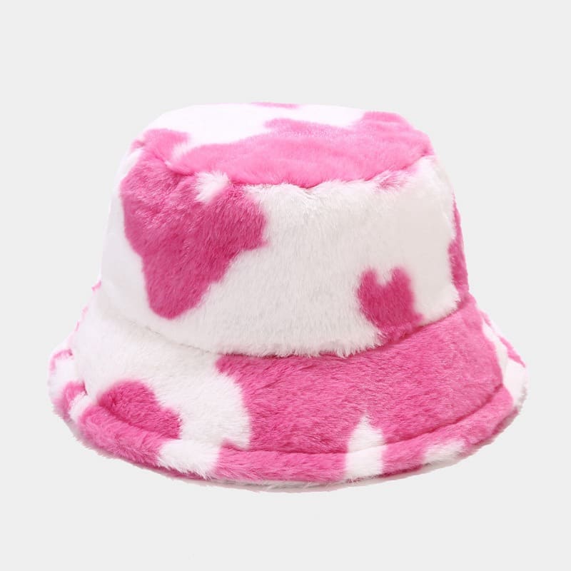 BK00071 Chapeau seau femme automne hiver imprimé vache