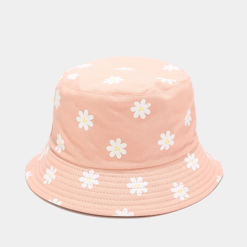 BK00065 Chapeau seau pour femme avec impression de fleurs