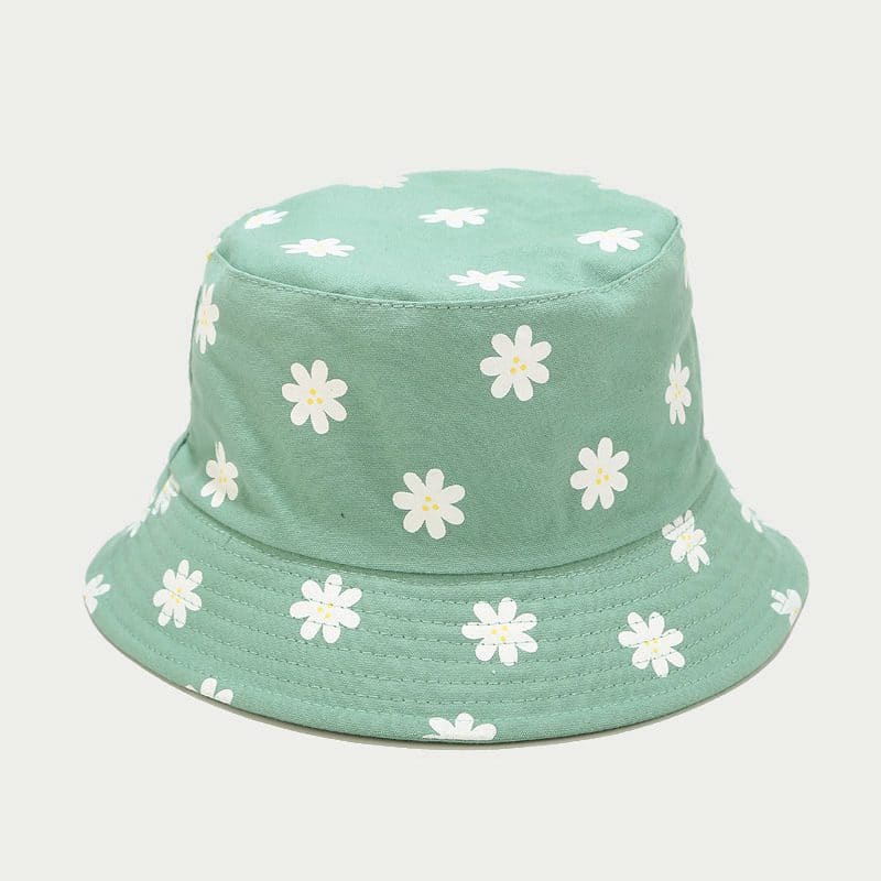 BK00065 Chapeau seau pour femme avec impression de fleurs