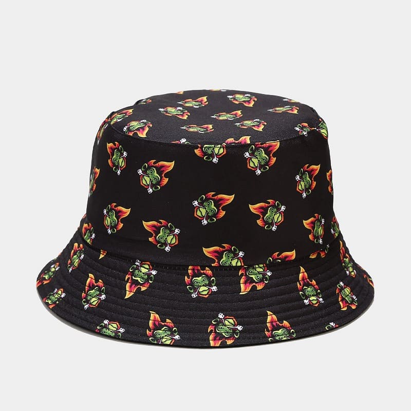 BK00067 Street Fashion hommes et femmes impression chapeau seau