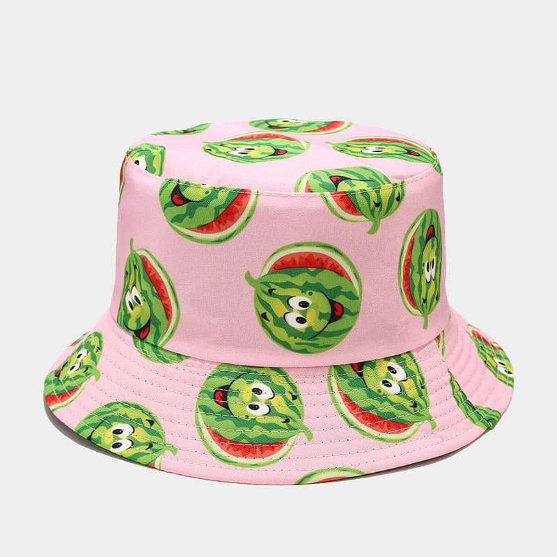 BK00059 Chapeau seau à motif de fruits floraux