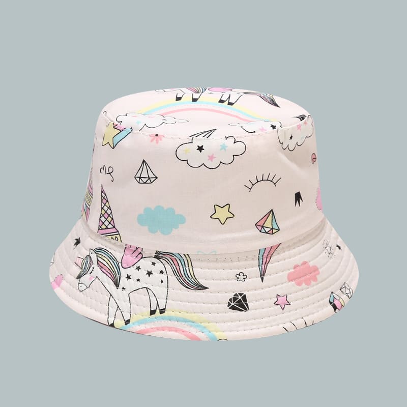 BK00070 Chapeau de seau pour bébé en plein air avec motif de dessin animé mignon