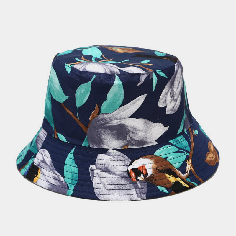 BK00062 Chapeau seau pliant Sunbonnet imprimé double face