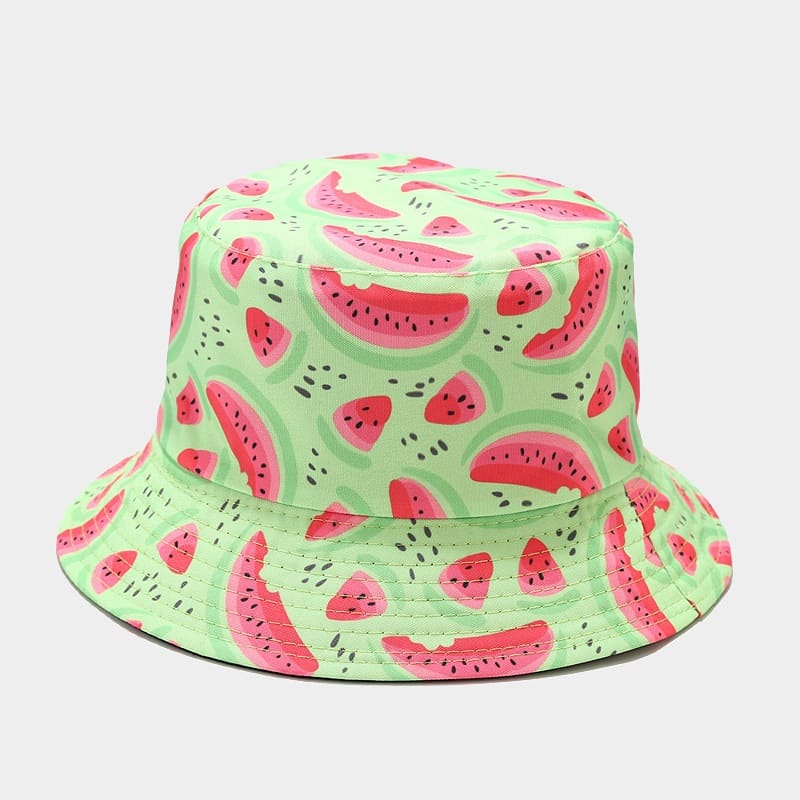 BK00059 Chapeau seau à motif de fruits floraux