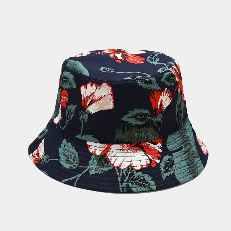 BK00062 Chapeau seau pliant Sunbonnet imprimé double face