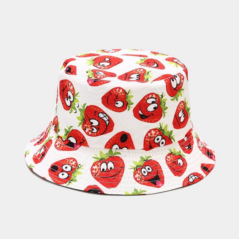 BK00059 Chapeau seau à motif de fruits floraux