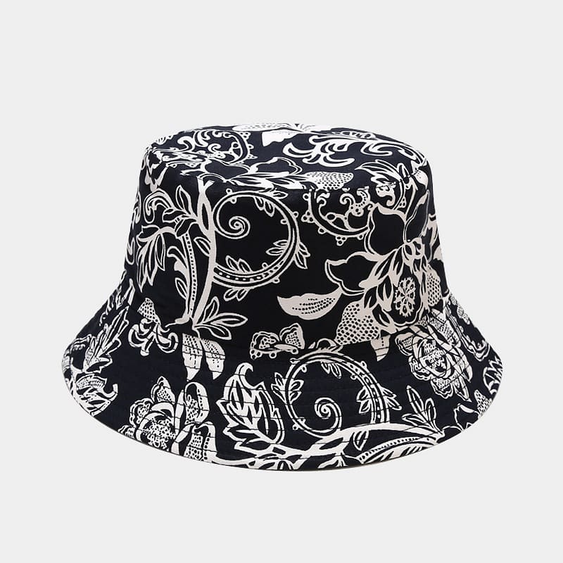 BK00062 Chapeau seau pliant Sunbonnet imprimé double face