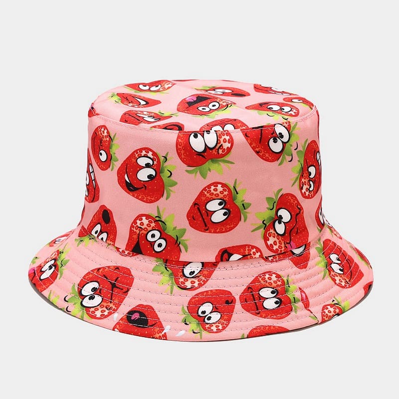 BK00059 Chapeau seau à motif de fruits floraux