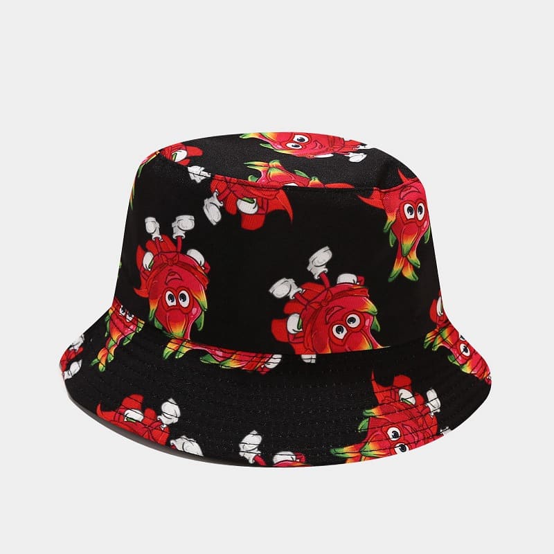 BK00059 Chapeau seau à motif de fruits floraux