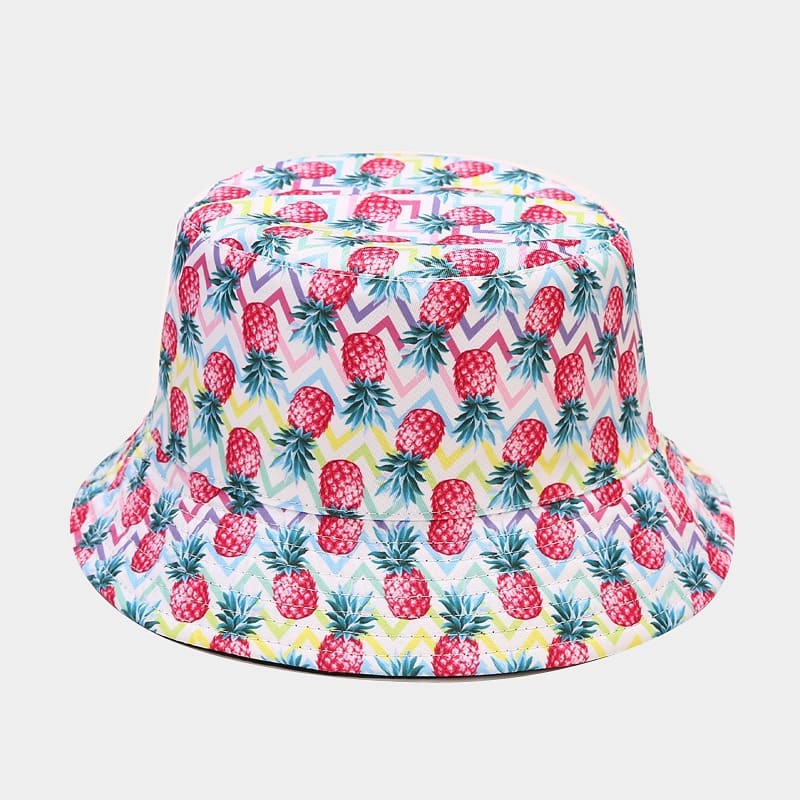 BK00059 Chapeau seau à motif de fruits floraux