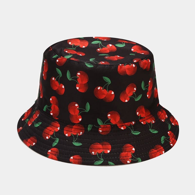 BK00059 Chapeau seau à motif de fruits floraux