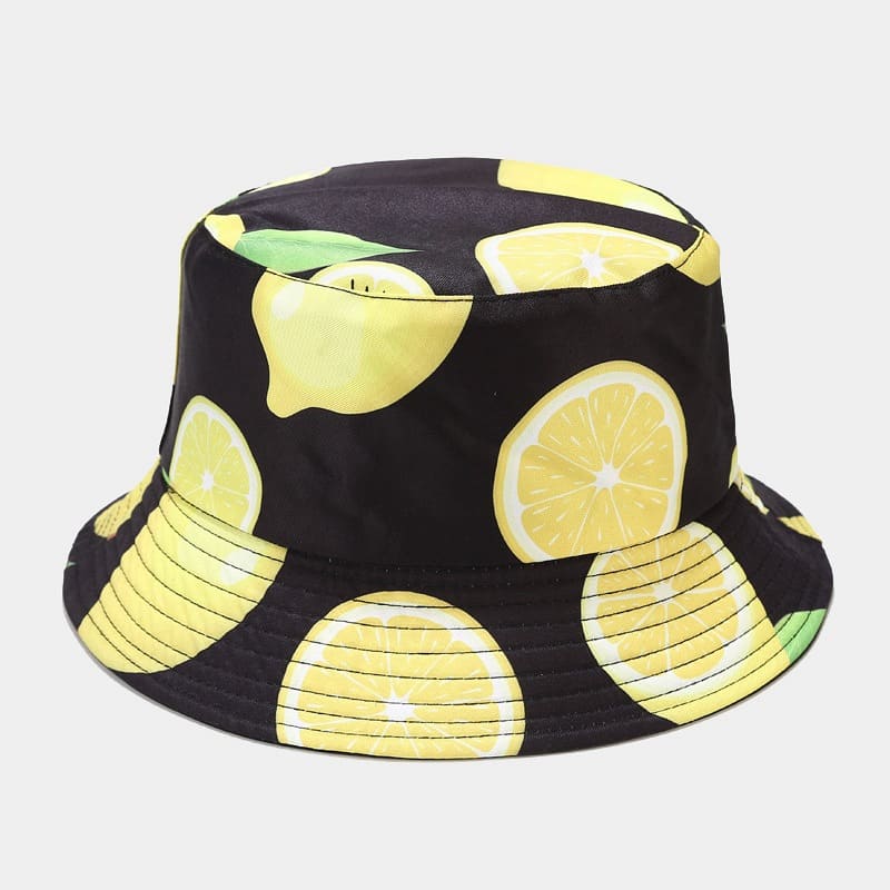 BK00059 Chapeau seau à motif de fruits floraux