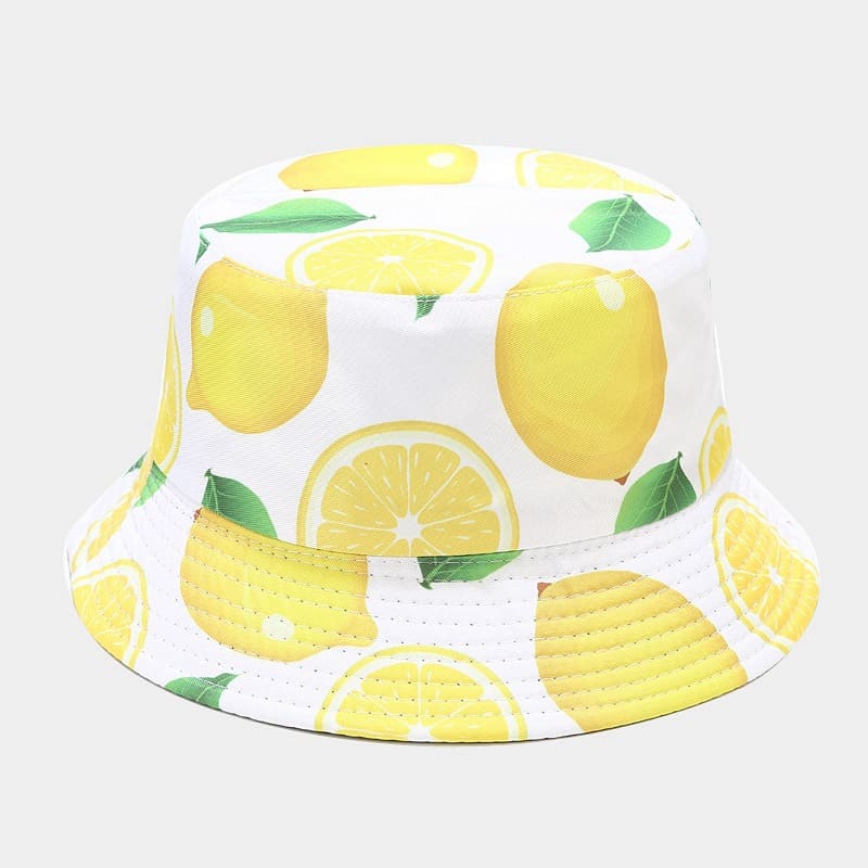 BK00059 Chapeau seau à motif de fruits floraux