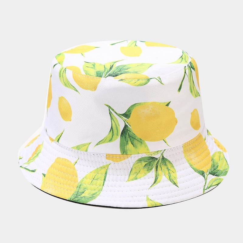 BK00059 Chapeau seau à motif de fruits floraux