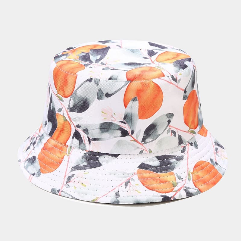 BK00059 Chapeau seau à motif de fruits floraux