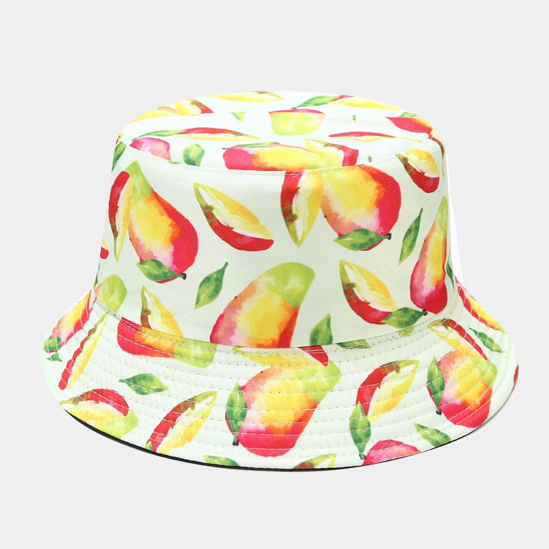 BK00059 Chapeau seau à motif de fruits floraux