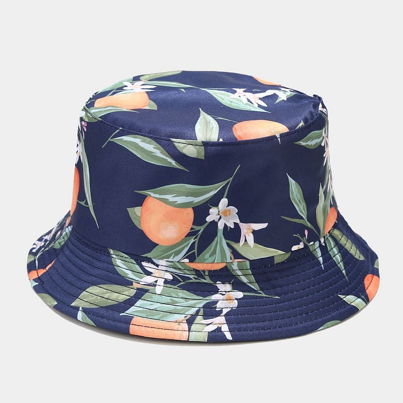 BK00059 Chapeau seau à motif de fruits floraux