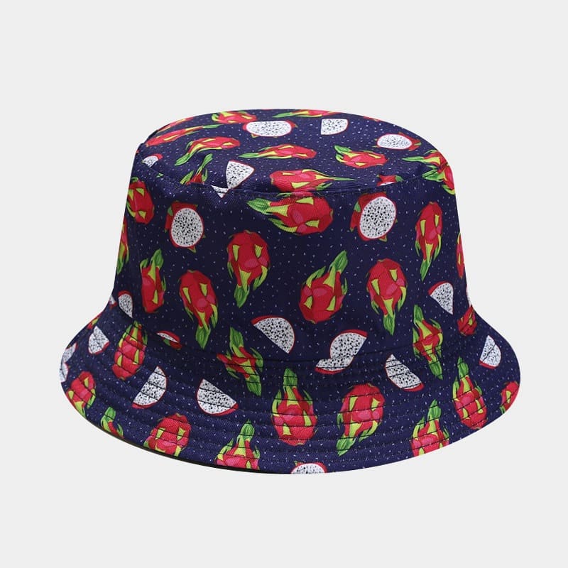 BK00059 Chapeau seau à motif de fruits floraux