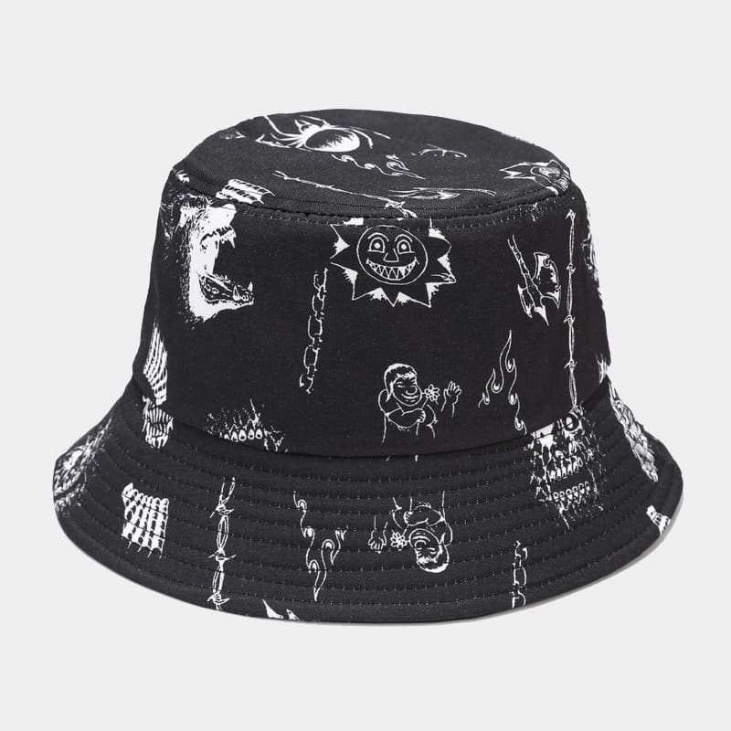 BK00067 Street Fashion hommes et femmes impression chapeau seau