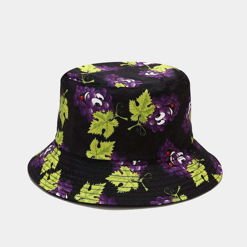 BK00059 Chapeau seau à motif de fruits floraux