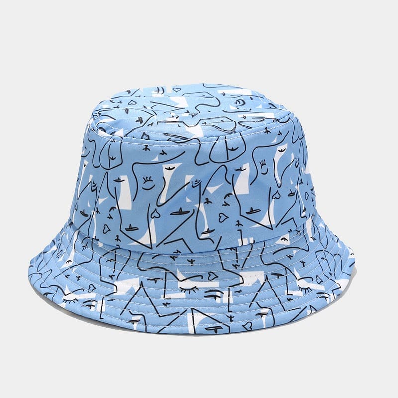 BK00067 Street Fashion hommes et femmes impression chapeau seau