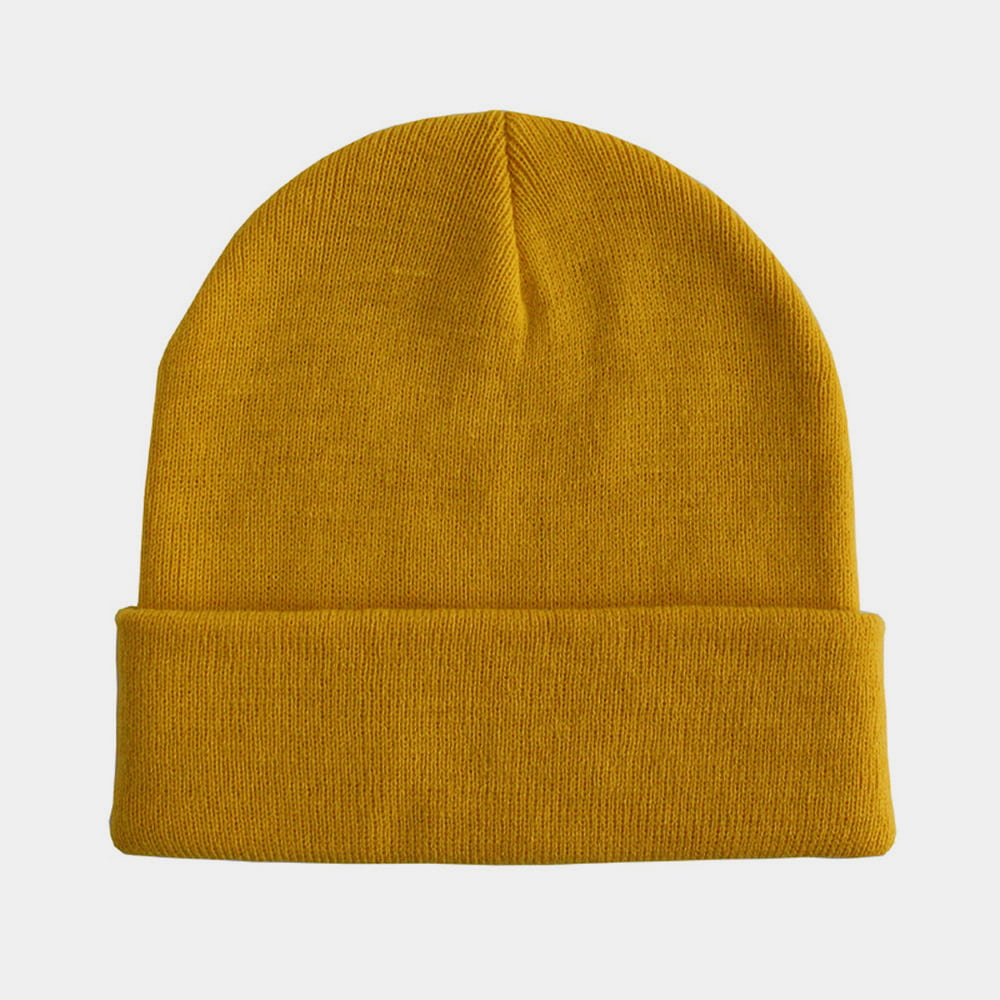 H00002 Bonnet tricoté extérieur pour hommes et femmes de couleur unie Automne Hiver