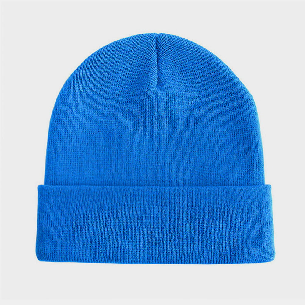 H00002 Bonnet tricoté extérieur pour hommes et femmes de couleur unie Automne Hiver