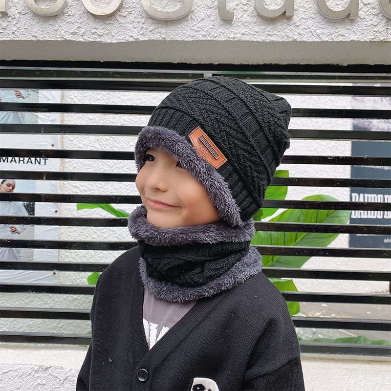 H00015 Bonnet tricoté en polaire de style parent-enfant