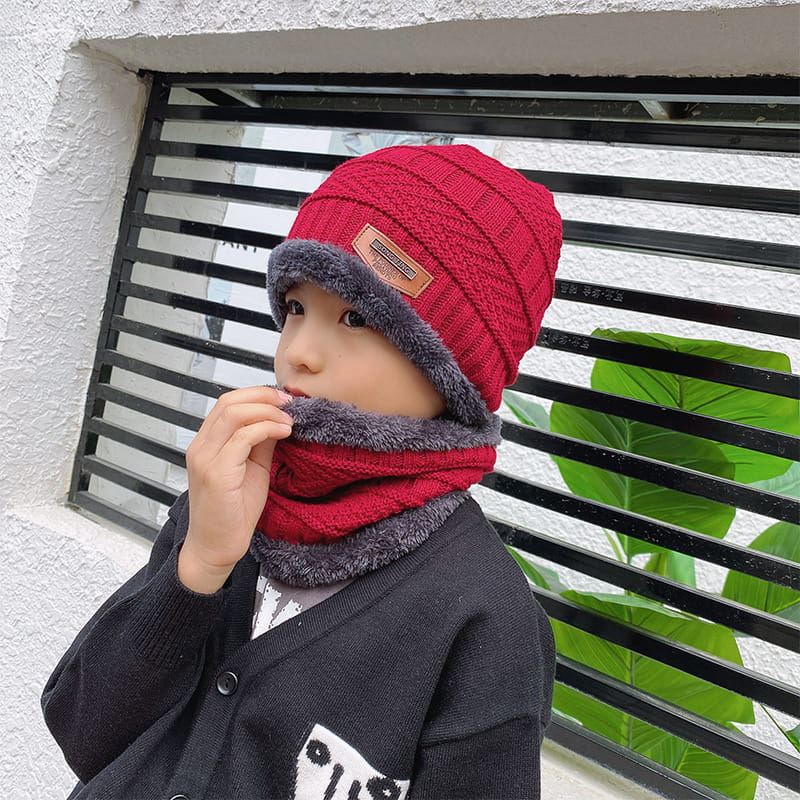 H00015 Bonnet tricoté en polaire de style parent-enfant