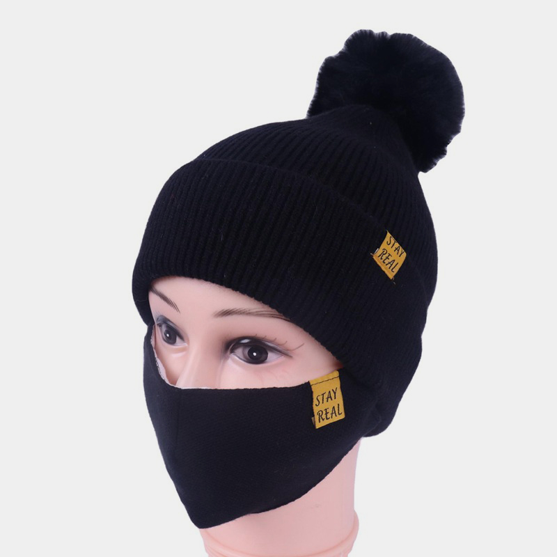 H00032 Ensemble de masque de bonnet tricoté