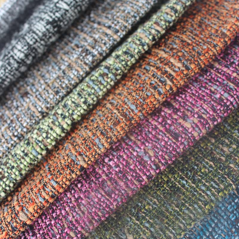 Tissu de canapé en lin imitation multicolore mélangé SM-A0011