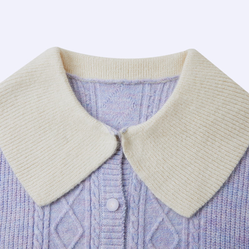 ML2205 French Baby Collar Lady Cardigan en tricot Manteau